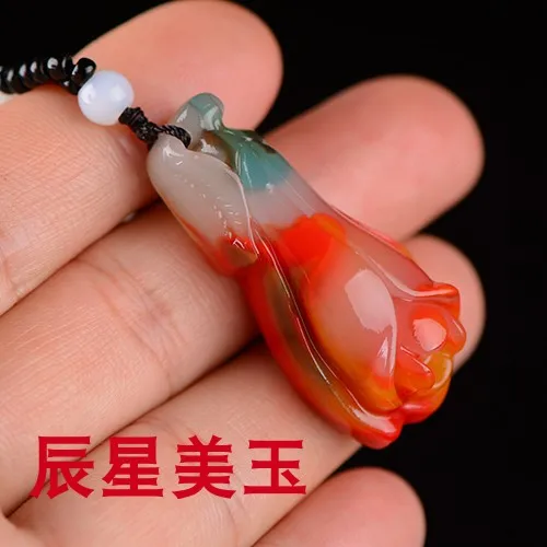 Модное красочное ожерелье с кулоном в виде цветка нефрита Ювелирные изделия