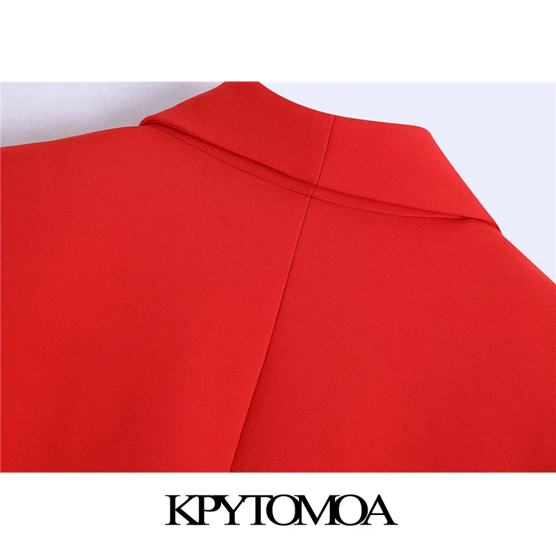 KPYTOMOA Women 2021 Fashion Office Wear Double Breasted Blazer Coat Vintage Long Sleeve Flap Pockets Female Outerwear Chic Veste | Женская