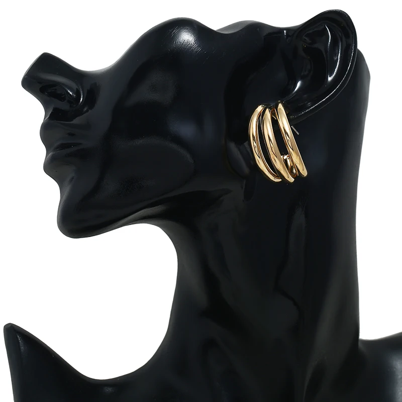 Женские металлические серьги-кольца Винтажные серьги золотого цвета в Корейском