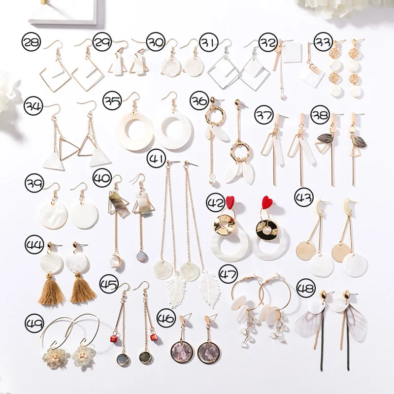 Простые корейские милые маленькие серьги с ракушками для девочек геометрические
