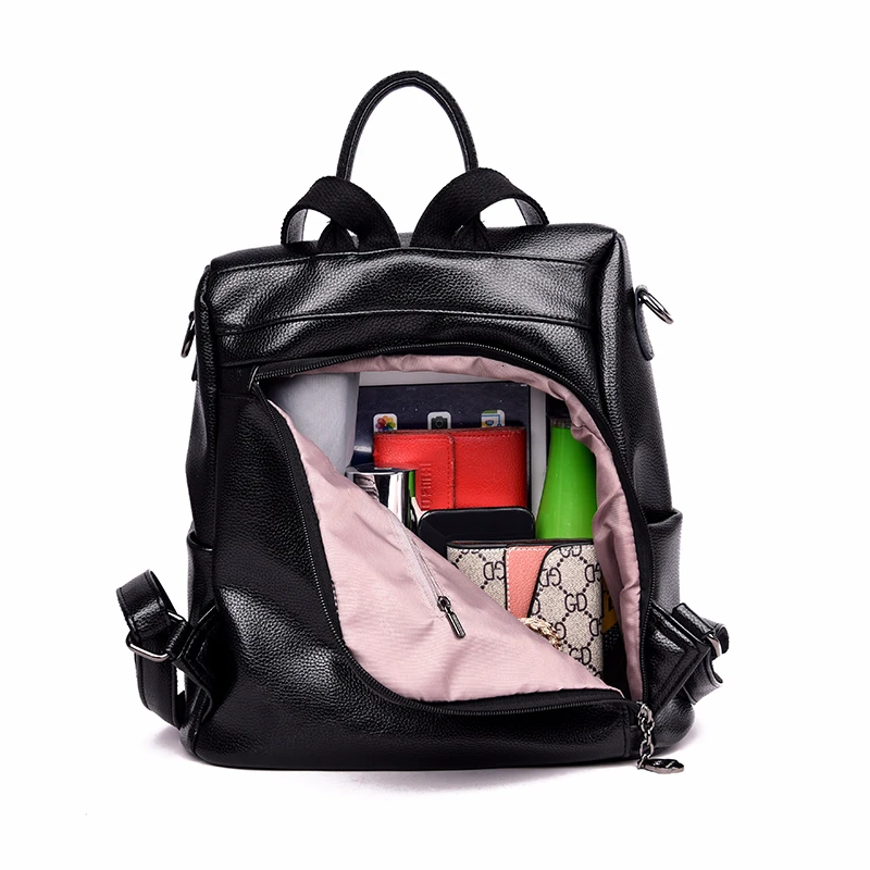 Женский кожаный рюкзак с защитой от кражи Sac A Dos женский элегантный дизайн