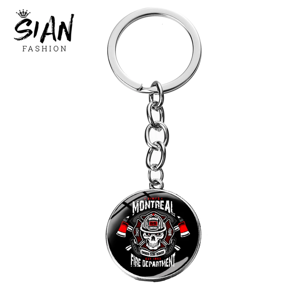 Азиатских панк пожарные Управление брелок пожарный Творческий знак Череп узор