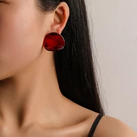 classical geometric acetate round earrings temperament amber ladies earrings