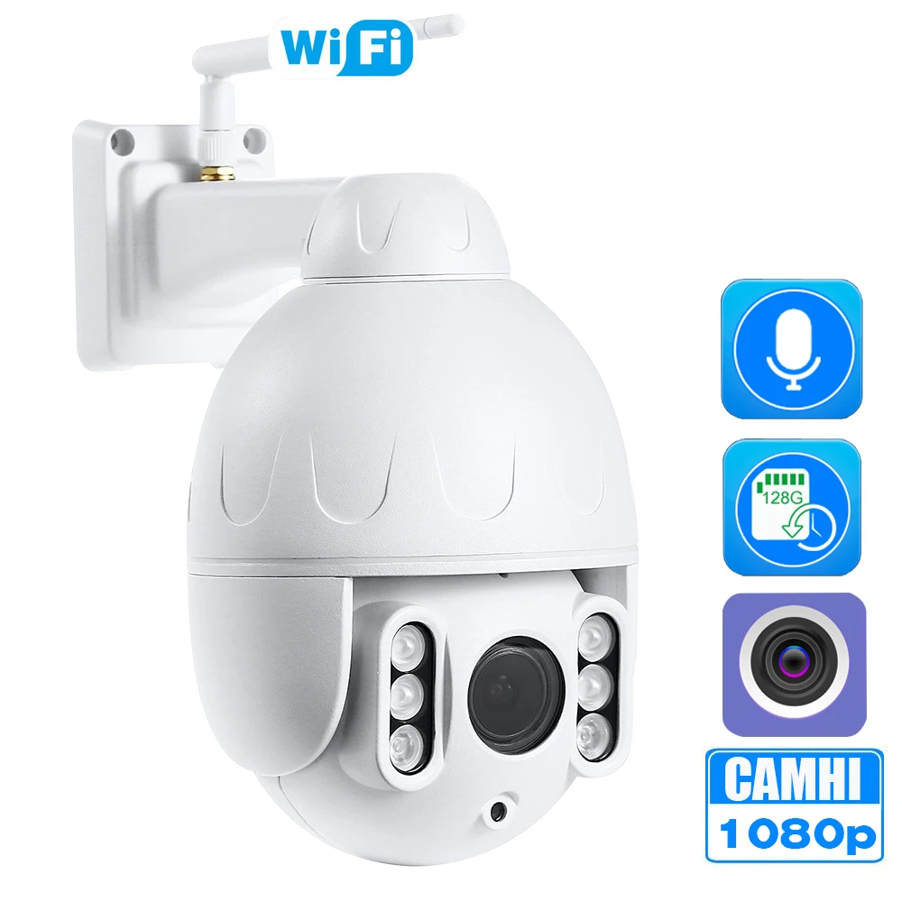 1080p CamHi наружная непромокаемая металлическая купольная IP-камера с Wi-Fi ИК-ночное