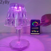 app control crystal diamonds table lamp usb charging touch sensor for restaurant bar decoration desk lamp led night light