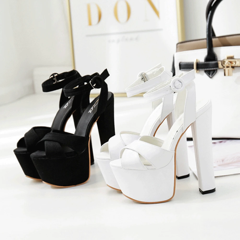 

Doratasia 2020 Top Quality Extreme High Heels Sexy Shoes Women Summer Thick Platform ankle-strap Party Prom Sandals Woman