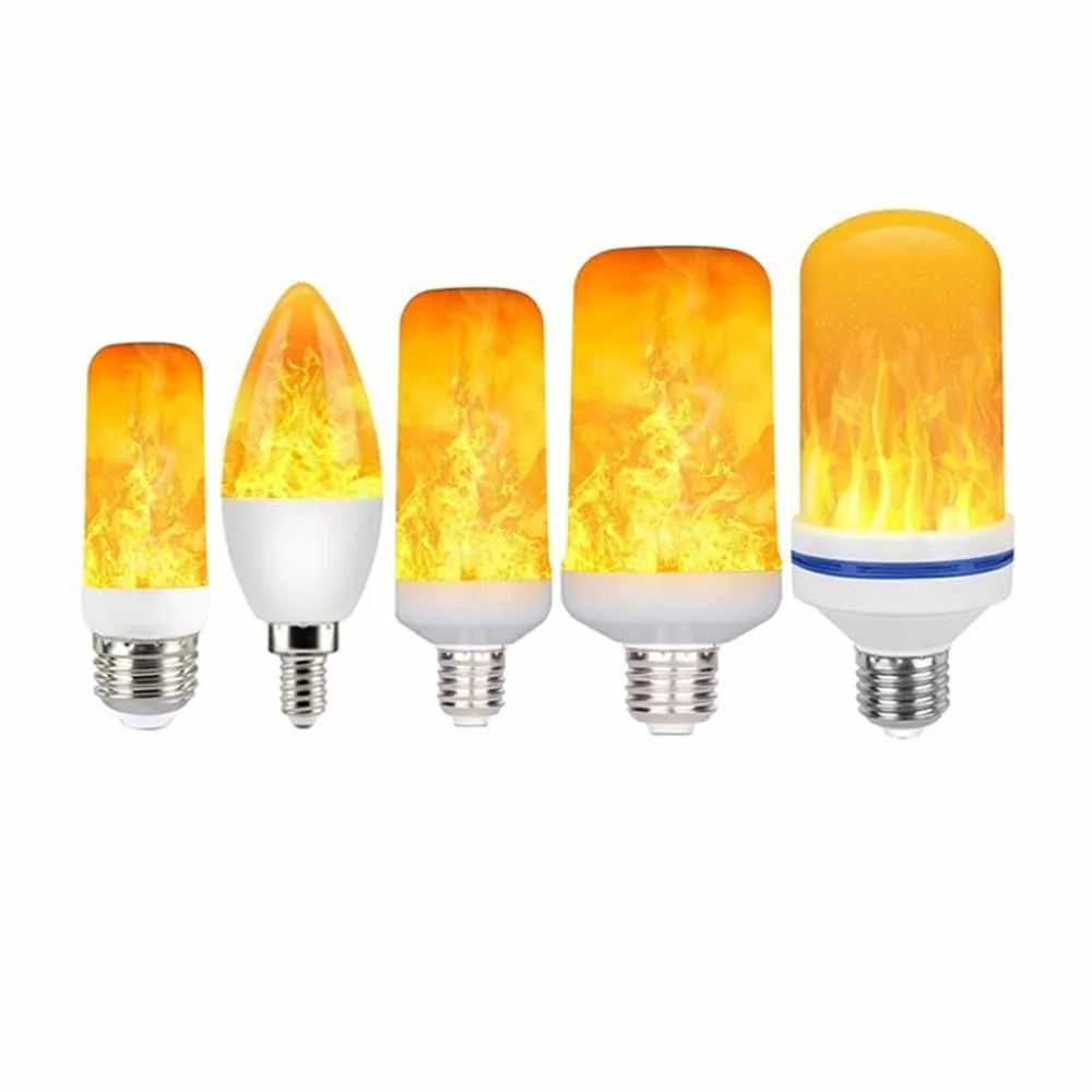 Светодиодсветодиодный лампа E27 с эффектом пламени лампа-кукуруза Е14 Мерцающая