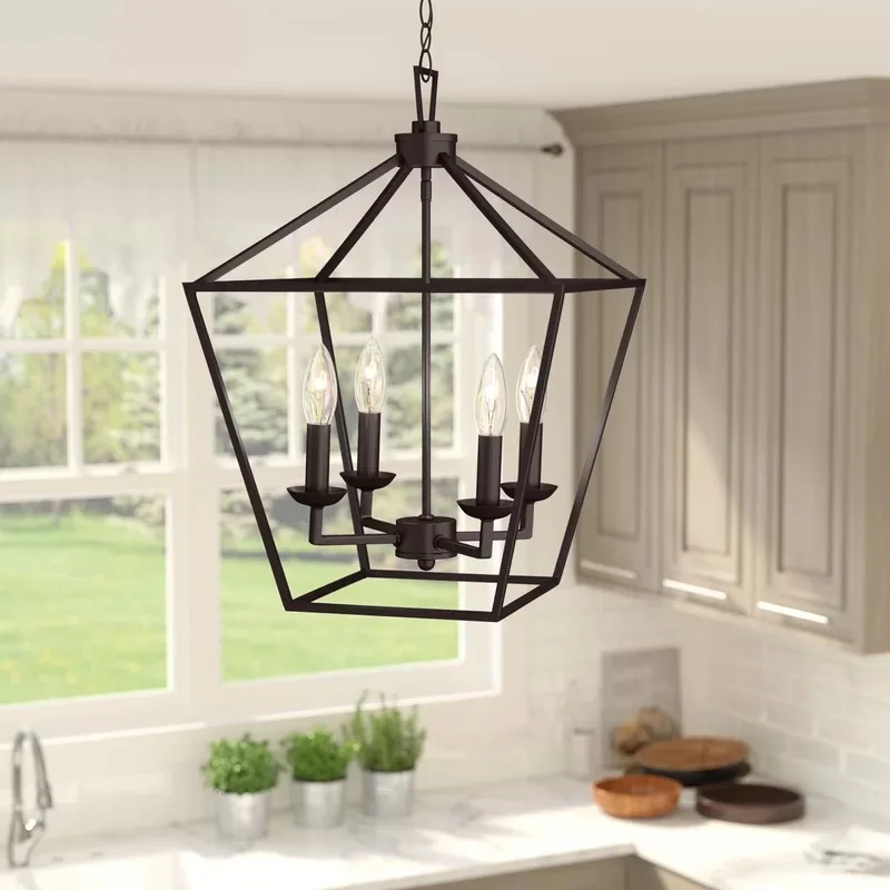 

Classic Industrial Farmhouse Chandelier Iron Candlesticks Home Decor Loft Living Dining Room Counter Hanging Light Fixtures
