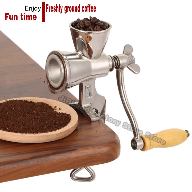Stainless steel coffee grinder Grinder Manual cocoa bean mill Whole grains and pepper grinder 304Spice grinder