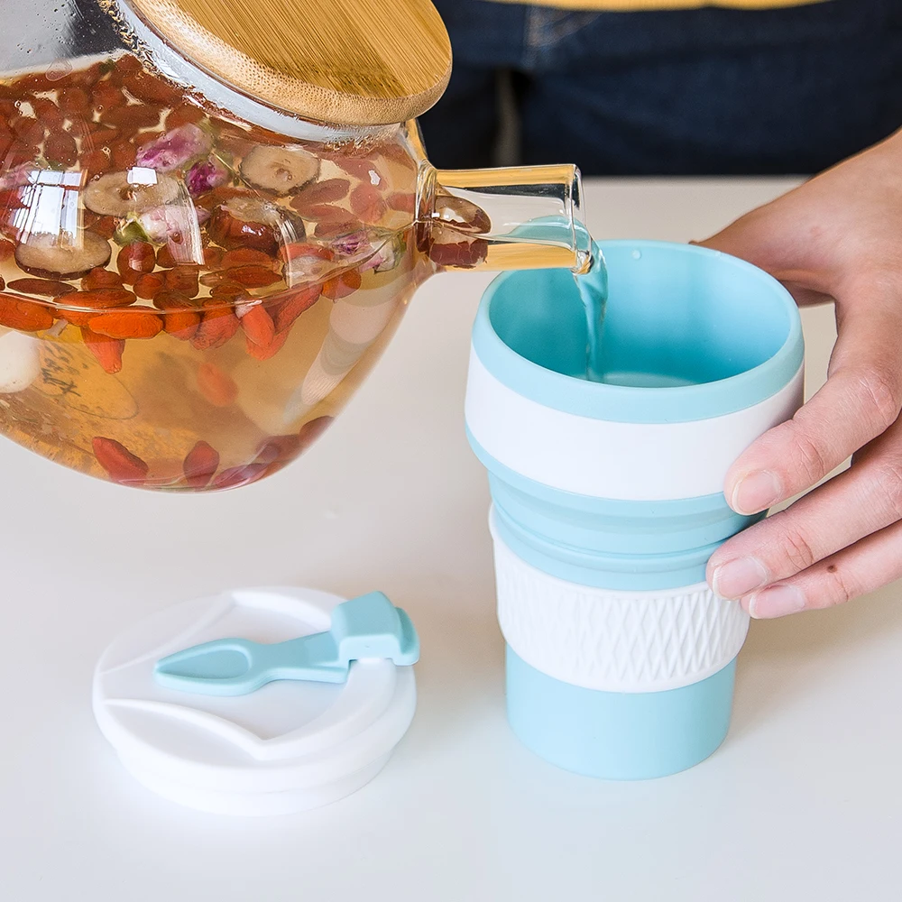 Портативная силиконовая телескопическая чашка для питья складная кофейная дома