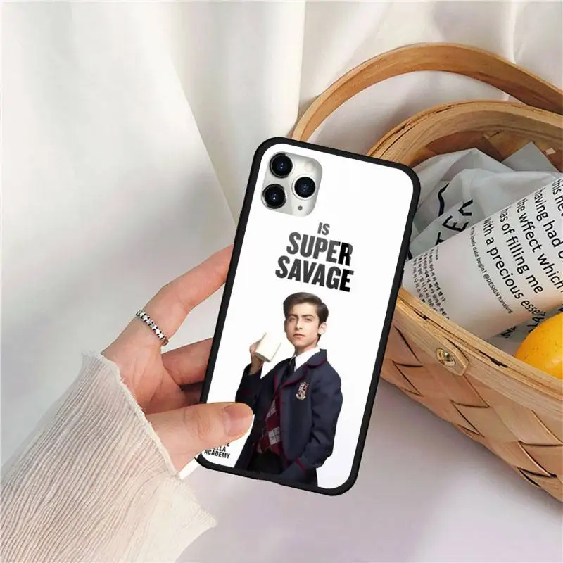 

Aidan Gallagher Number Five Phone Case Tempered glass For iphone 11 12 PRO MAX X XS XR 5C 6 6S 7 8 plus