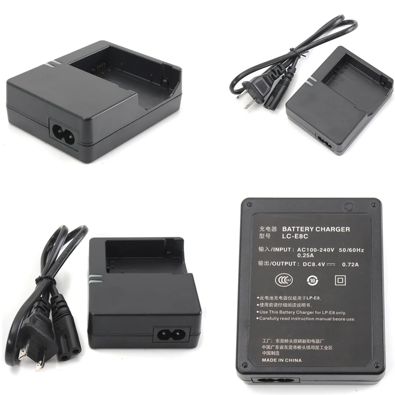 Зарядное устройство LC-E8C E8C LC-E8E для камер Canon LP-E8 LPE8 E8 EOS 550D 600D 650D 700D Kiss X4 X5 X6i X7 Rebel T2i T3i