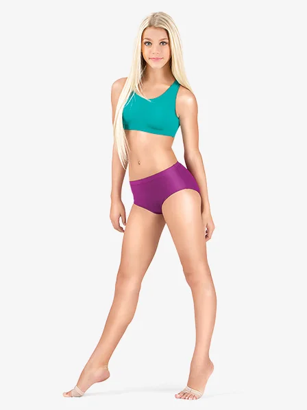 

Girls Spandex Ballet Dance Lycra bottoms Child moderate cut elastic waistband Dance short Mid Waist Cheer Workout shorts