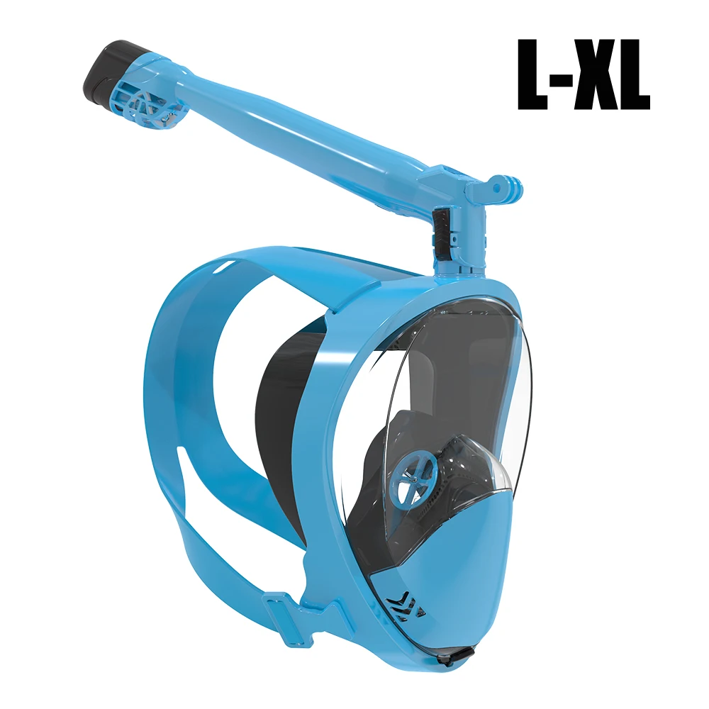 Color 4 L-XL Новинка, маска для подводного плавания, маска для подводного плавания, вращающаяся на 360 градусов, маска для подводного плавания с полным лицом, Маска Для Сноркелинга, 180, защита от запотевания, защита от протечек - Цвет: Color 4 L-XL