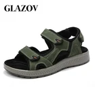 Мужские сандалии GLAZOV из натуральной кожи, Уличная обувь, для пешего туризма, удобные, повседневные, пляжные, лето 2021