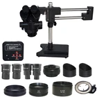 Пластиковая тринокулярная стереоголовка микроскопа с двойным рычагом 3,5x-180X, 48 МП, видео, HDMI, USB, микроскопическая камера, объектив 0,5x, 2,0x