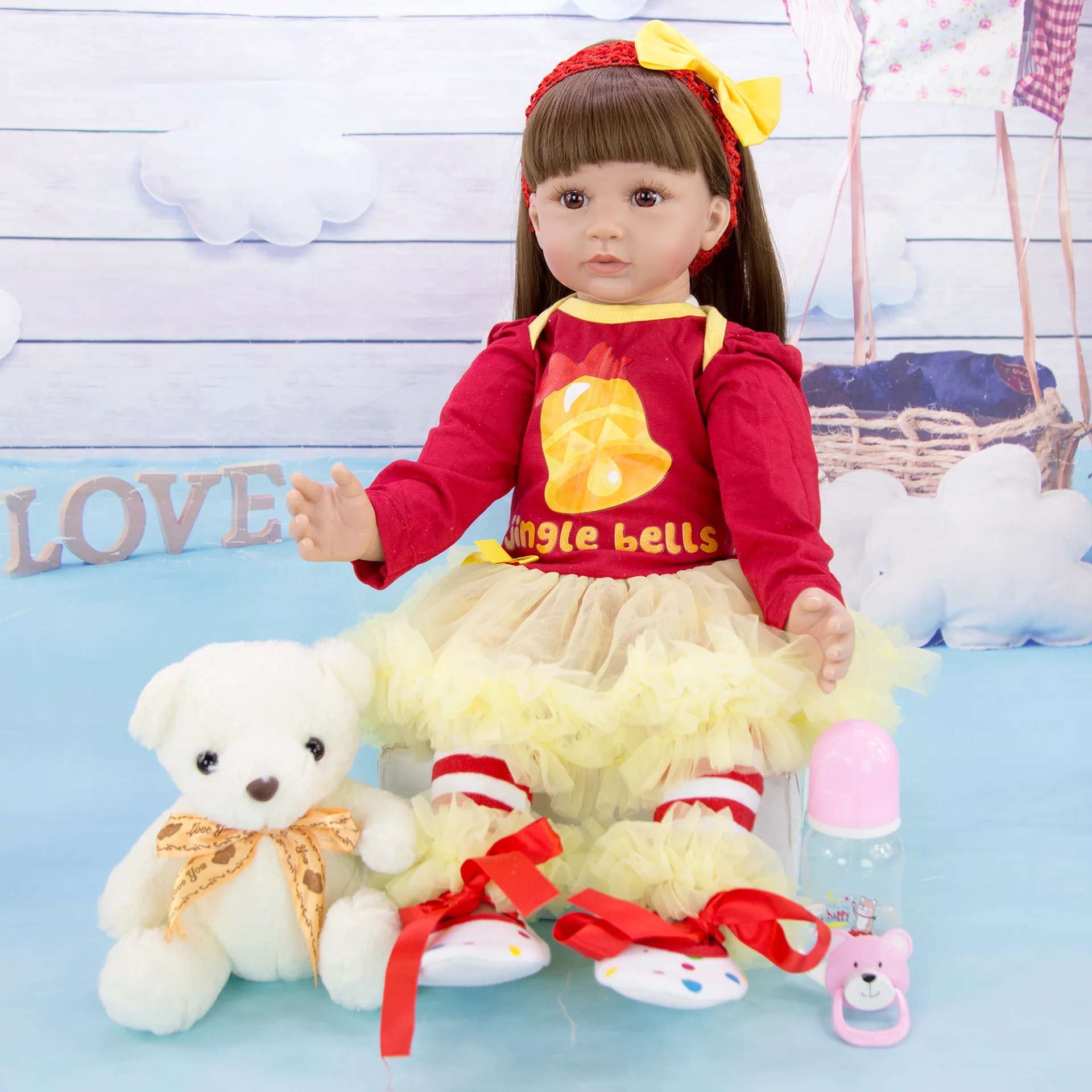 

NPK Doll 24 Inch Reborn Dolls 60 cm Silicone vinyl realistic Princess Girl toddler Baby Doll For Sale Kid Birthday Xmas Gifts