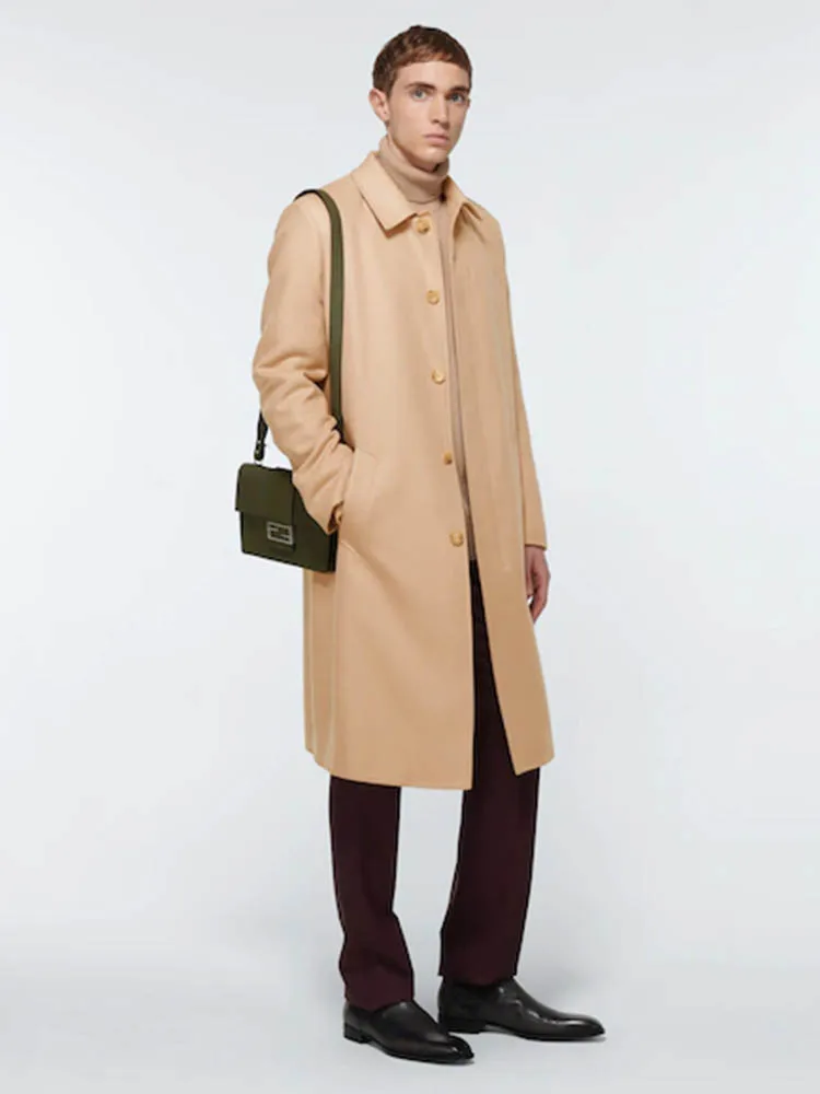 Пальто мужское длинное кашемировое до колен модная утепленная шерстяная