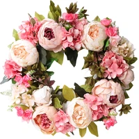 peony simulated garland rattan ring decoration photography props wedding wreath flower home door decoration