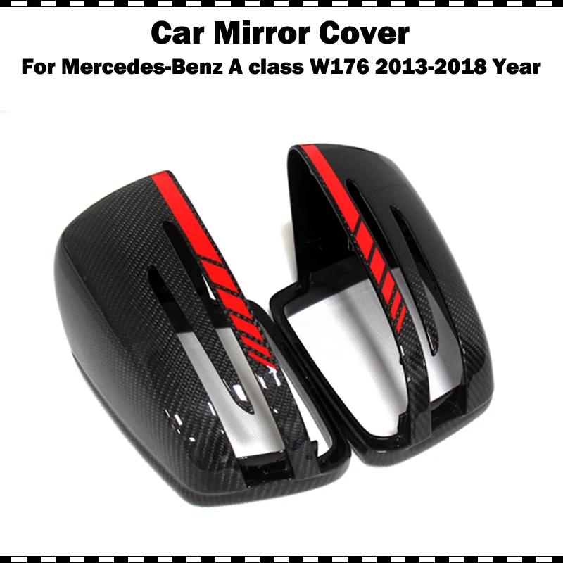 Для AMG Спорт линии Стиль углеродного волокна заднего зеркала Чехлы для benz A класса