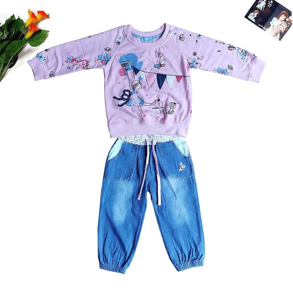 Детские модные корейские костюмы для девочек милый детский мультяшный свитер с