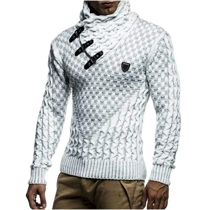 

ZOGAA Fashion Classic Solid Color Men Sweater Turtleneck Winter Warm Pullover Mens Slim Fit Cashmere Woolen Sweaters Clothing