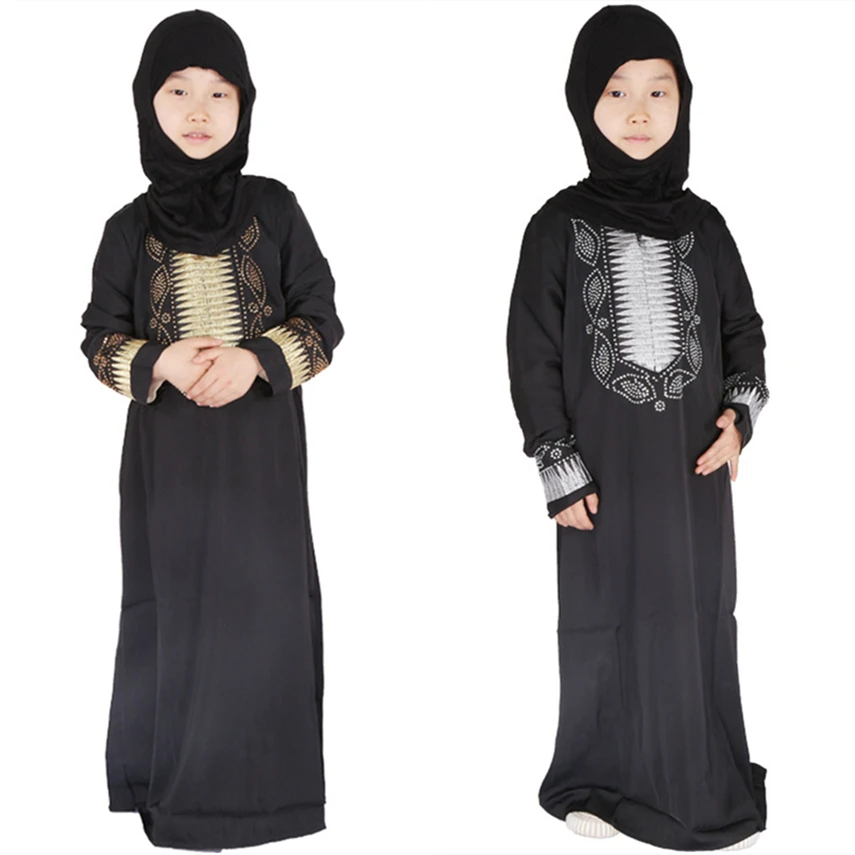 

Muslim Kids Dresses Sets Kaftan Abaya Hijab Caftan Vestidos Prayer Clothes Fashion Dubai Turkish Islamic Arab African Mubarak