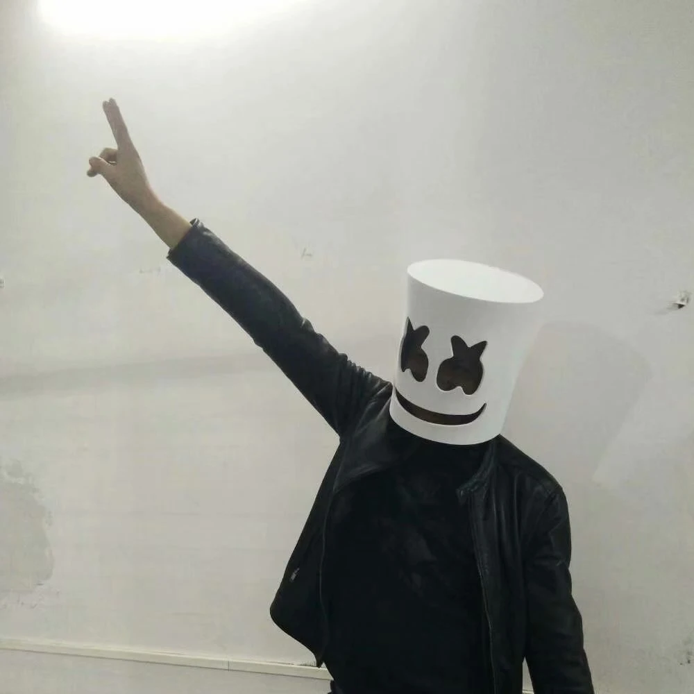Светящаяся маска на голову DJ Marshmello Реалистичная дышащая Удобная стильная