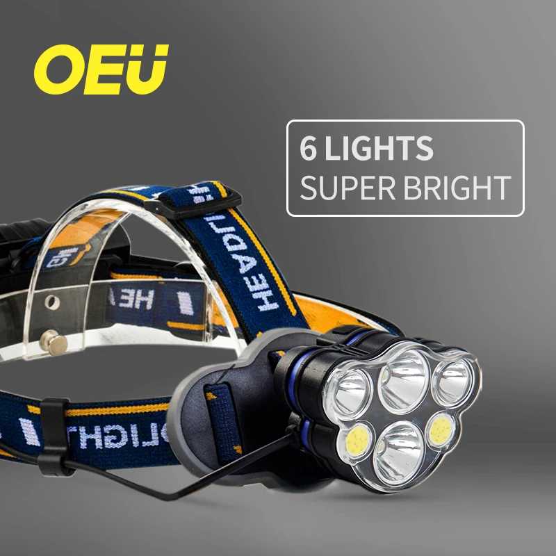 

High Lumen Headlamp Portable LED Work Light USB Rechargeable Headlight 18650 Red Outdoor Lighting COB Head Light Waterproof