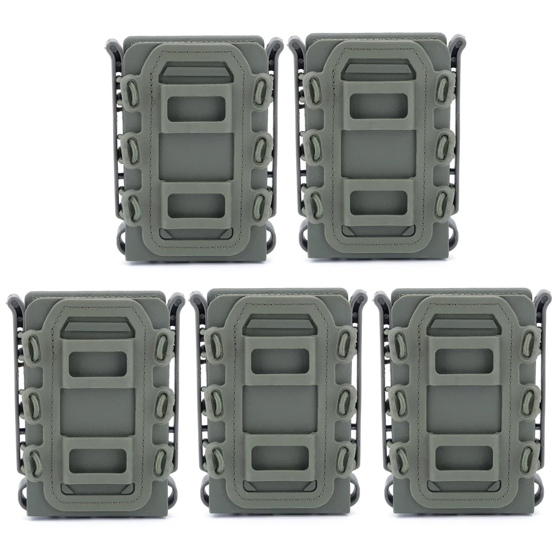 5 шт./набор WST TPR гибкий Ar15 M4 5,56 7,62 Mag Pouch Molle Fastmag для модифицированных аксессуаров-оливково-зеленый