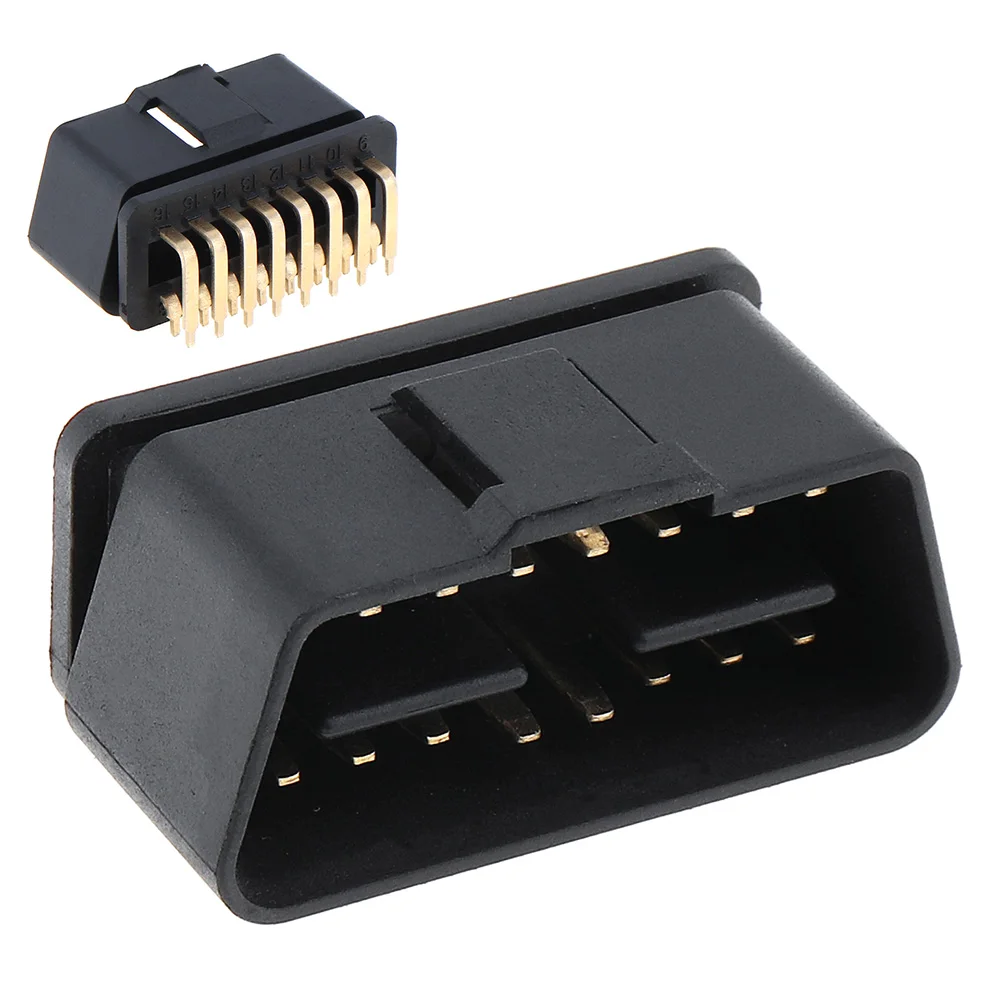 Диагностический интерфейсный штекер OBD2 usb разъем 16 Pin с золотым покрытием под 90