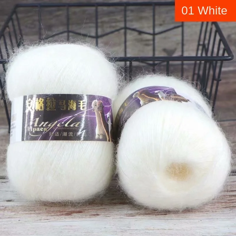 

2pieces Mohair Hand Woven Medium and Thin Wool Double Knit Yarn Mohair Yarn Cotton Yarn Yarn for Knitting Crochet Yarn