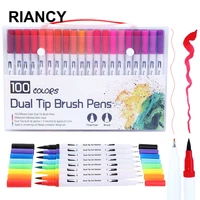 sketching markers colors fineliner dual tip manga brush pens drawing painting watercolor art marker pens office school 04350