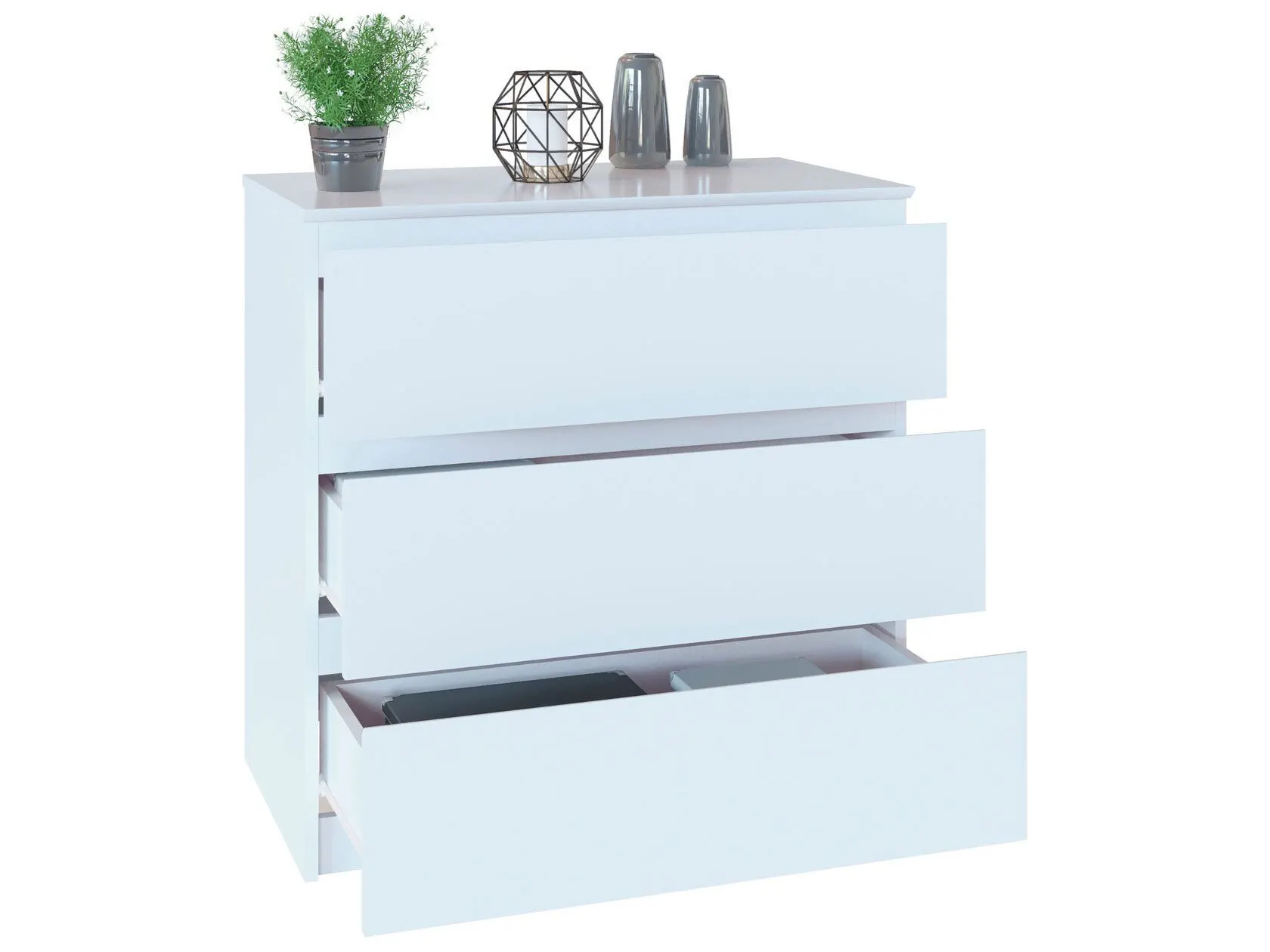 Комод Мебель 24 с 3-мя ящикамибелый |