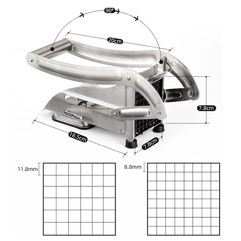 

Stainless Steel Manual Potato Cutter French Fries Slicer Potato Chips Maker Meat Chopper Dicer Cutting Machine Tools For Kitchen
