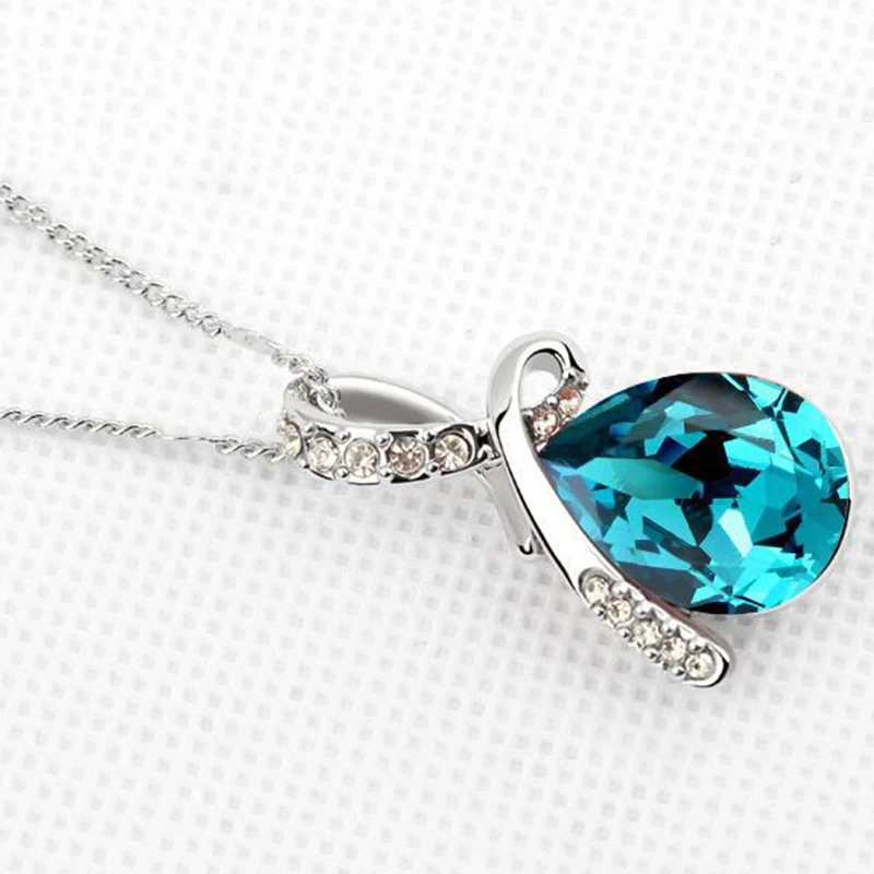 IMucci женская подвеска в форме капли воды ожерелья роскошное кристаллическое