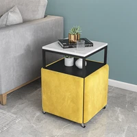creative removable coffee table with 4 cube chairs stools storage square sofa side table set small apartment living room home