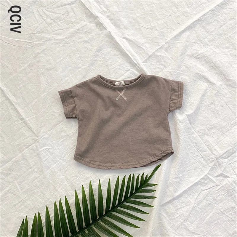 

Kids tee Korean Brief style boys t-shirt vintage boys short sleeve shirt pure cotton boys base tops