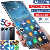 xiao m11 pro smartphone 16g512g deca core 5g network fingerprint id face id 7 3inch hd screen global version mobile phone