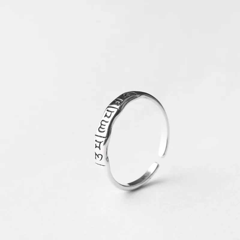 925 Sterling Silver Tibetan Om Mani Padme Hum Open Ring Jewelry A3545 | Украшения и аксессуары
