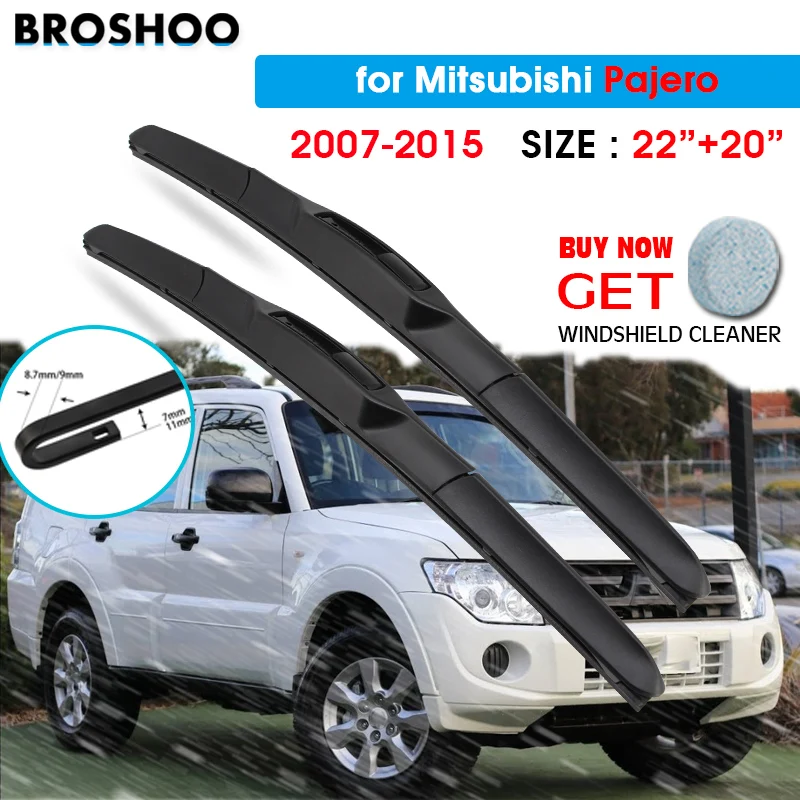 

Щетка стеклоочистителя автомобиля для Mitsubishi Pajero 22 "+ 20" 2007-2015 Авто Стеклоочистители лобового стекла лезвия окно подходит U Крюк руки