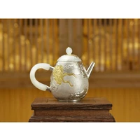 silver pot 999 sterling silver handmade tea set japanese retro teapot kettle home tea ceremony kungfu tea set 200ml