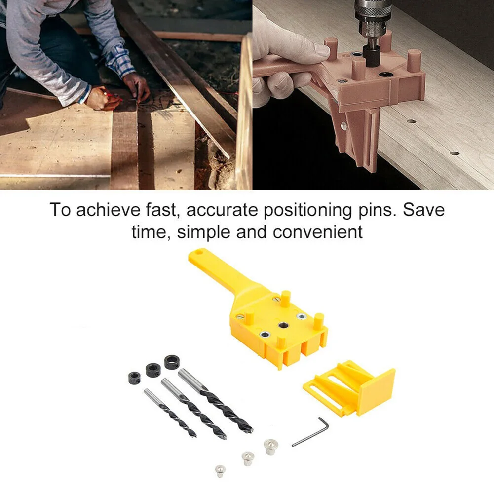 

Drilling Hole Doweling Jig Precise Metal+plastic 6/8/10mm Silver 1/11pcs