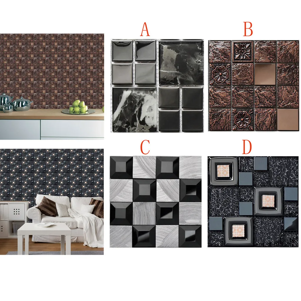 Самоклеящаяся настенная 3d мозаика сделай сам съемная виниловая плитка для дома