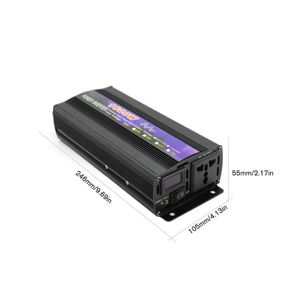 

1600W Pure Sine Wave Intelligent String Inverter Power Inverter Car Converter Adapter Car Inverter with Digital Display