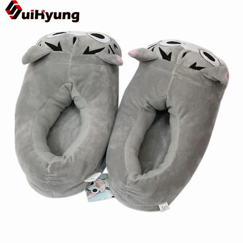 Зимние мягкие тапочки женская зимняя домашняя обувь теплые Мультяшные плюшевые