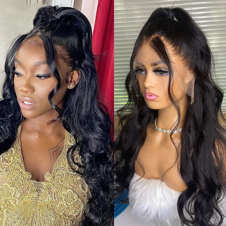 

180% Density 26 Inch Long Body Wave Remy Brazilian 134Lace Front Human Hair Wig Preplucked Babyhair For Black Women Glueless
