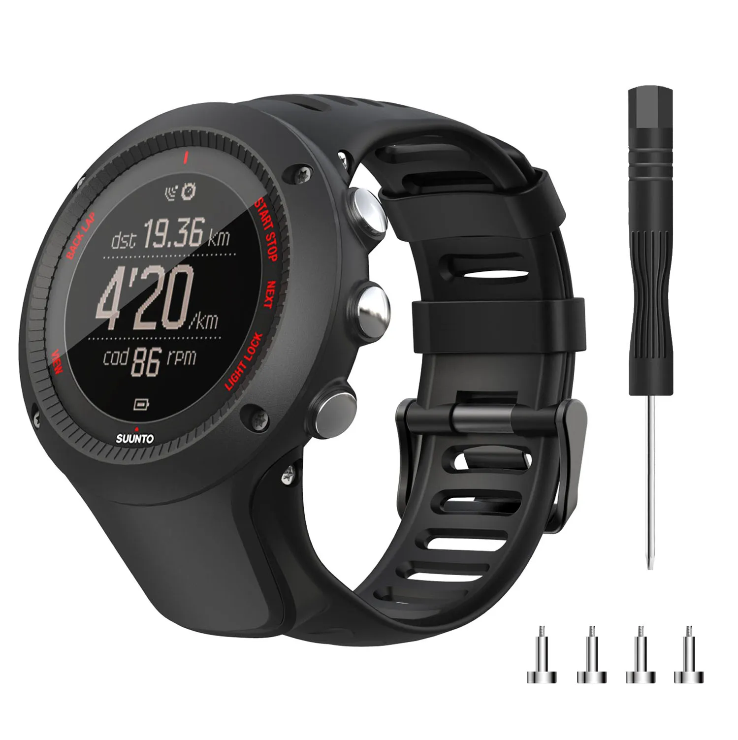 Ремешок сменный силиконовый для смарт-часов Suunto Ambit 1 / 2 3 24 мм | Электроника