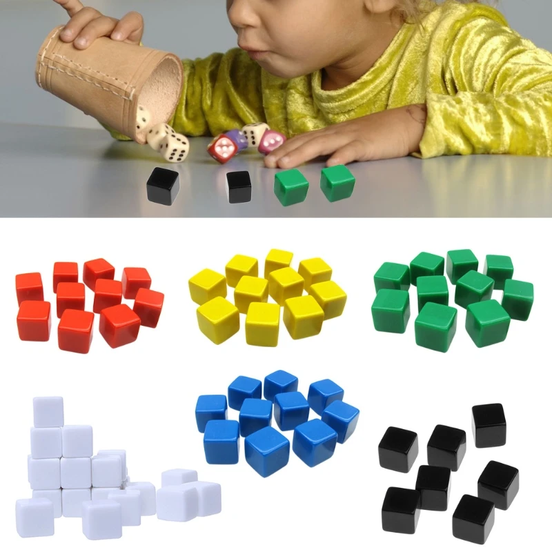 

20pcs 16mm Dice Square Corner Blank Dice DIY Board Game 6 Sided Engravable Dice Q1FF