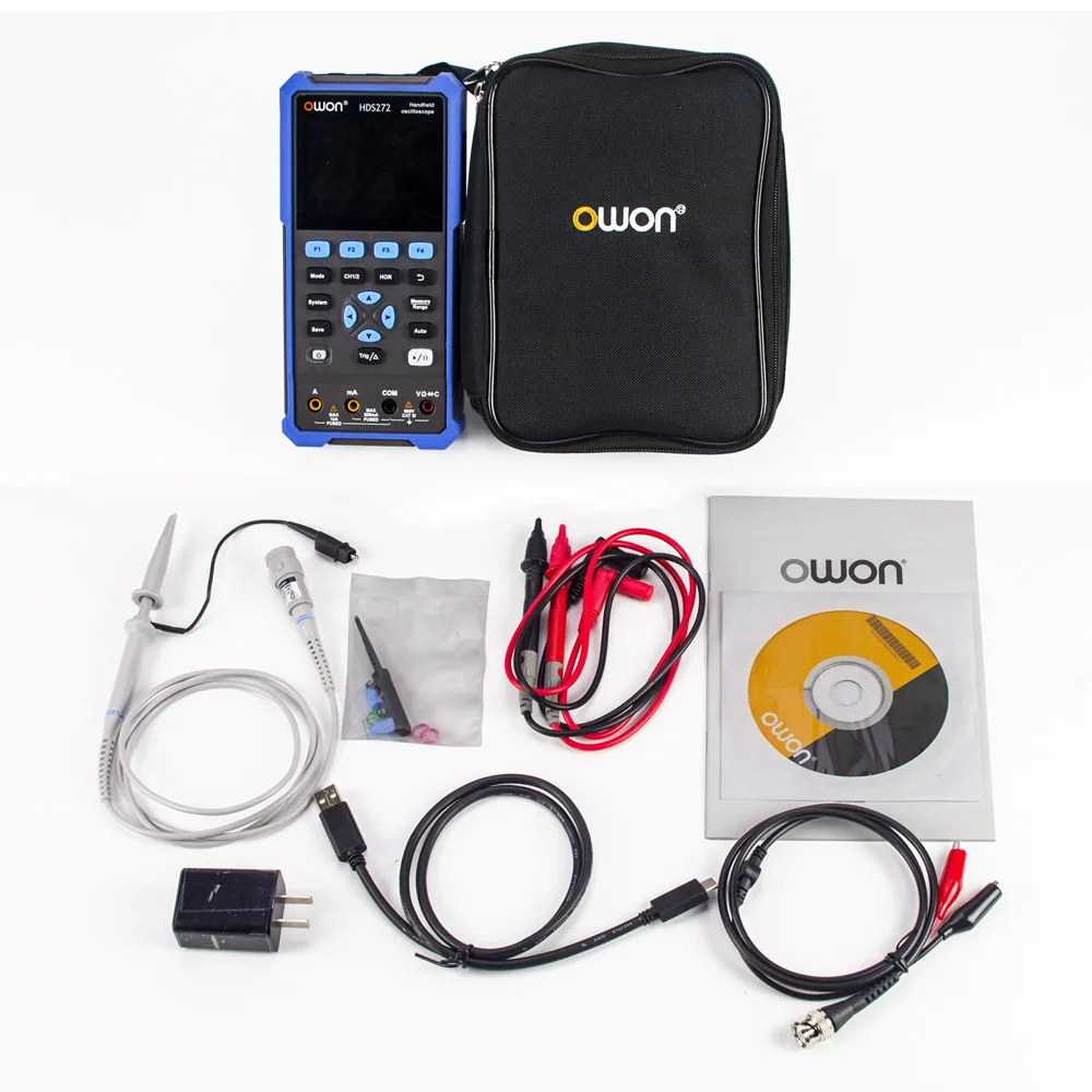 

HDS200 Handheld Oscilloscope Multiumeter 20000 Counts OSC+DMM+Waveform Generator for Automobile Maintenance and Power Detection